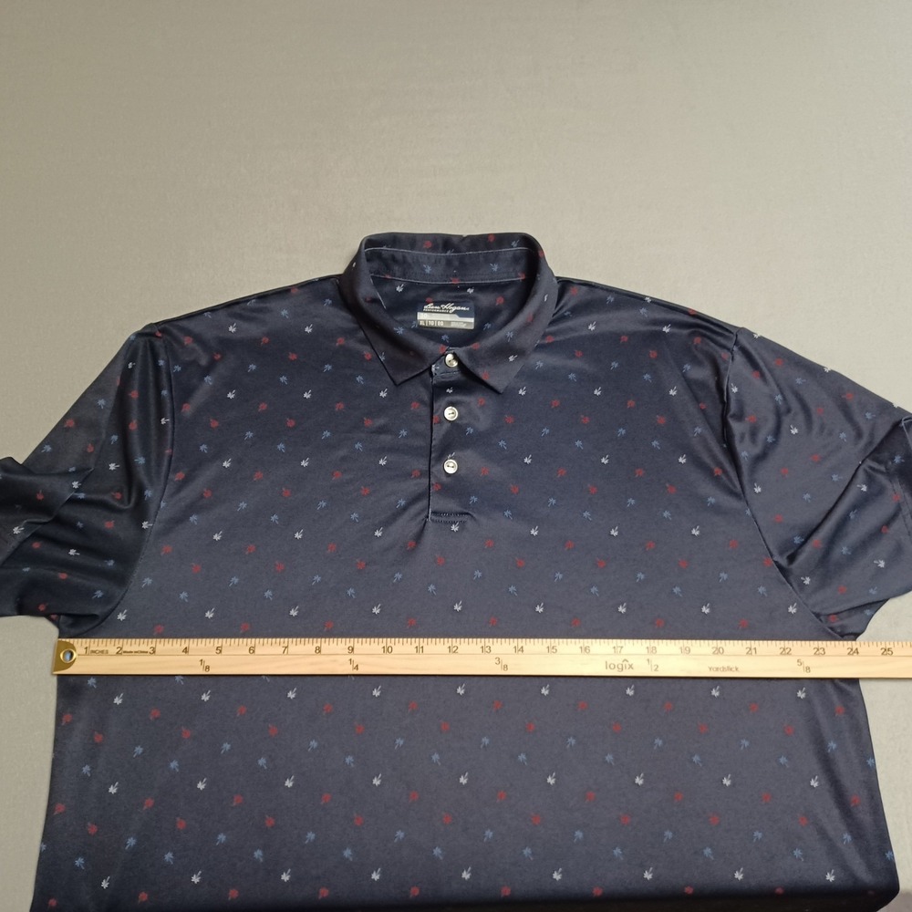 Ben Hogan Performance Mens XL Navy Palm Tree Print Golf Polo Shirt WT5661 - Picture 5 of 11